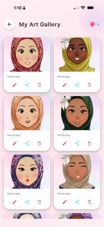 Save and admire your creations